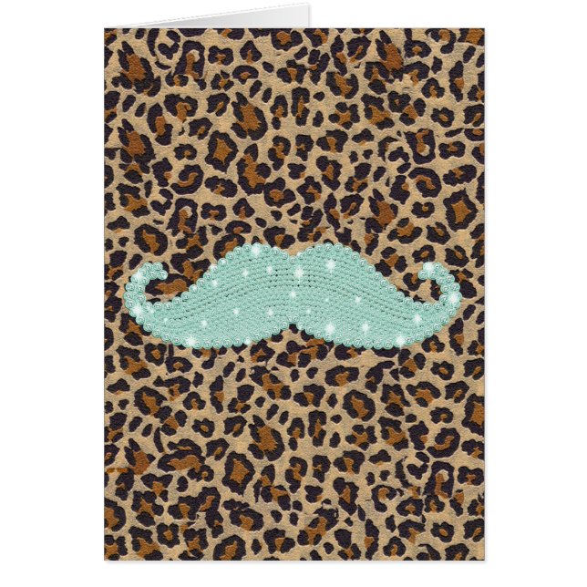 Bigote y estampado de animales verdes verde (Frente)
