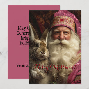 Bigotes Papá Noel Navidad rosa Navidad