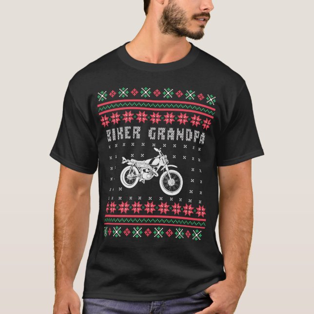 Biker Abuelo motocicleta Navidades feos suéter (Anverso)