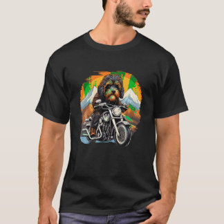 Biker Bernedoodle Perro Motocicleta Camiseta
