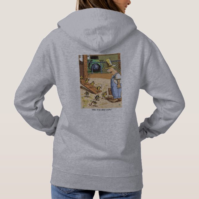 Biker Chicas mujeres sudaderas grises en la espald (Reverso)