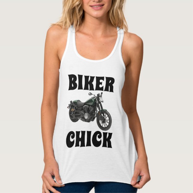 BIKER CHICK, Camisetas para motocicletas para dama (Anverso)