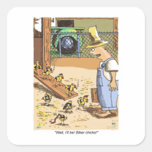 Biker Chicks grandes pegatinas cuadrados