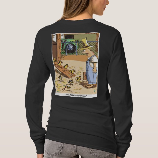 Biker Chicles mujeres camisa negra de manga larga (Reverso)