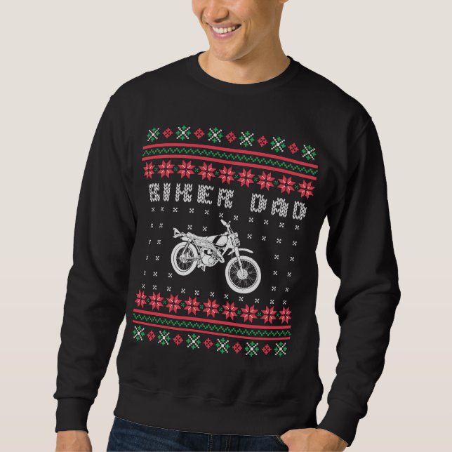 Biker Dad Motocicleta Navidades feos suéter (Anverso)