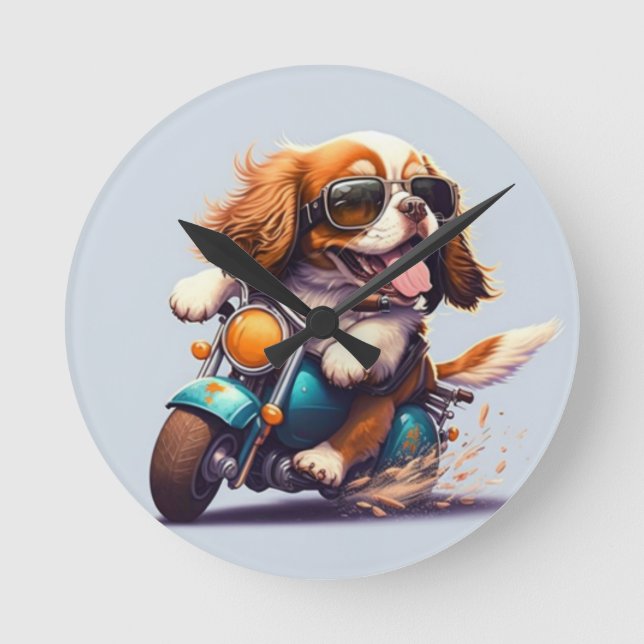 Biker de perros Guay, reloj de pared de perros aut (Anverso)