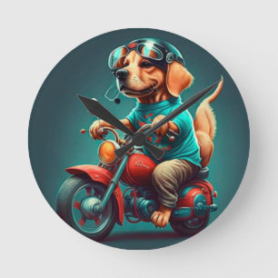 Biker de perros Guay, reloj de pared de perros aut