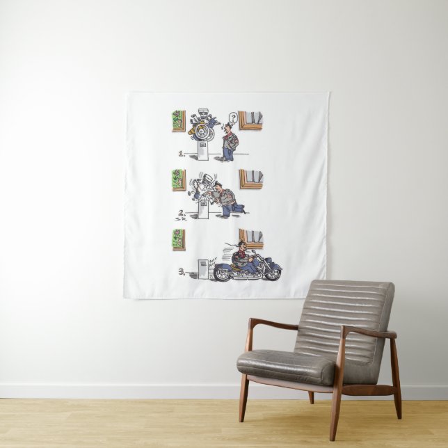 Biker en el tapiz del museo (In situ)