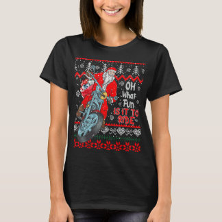 Biker Santa Motocicleta Navidades feos suéter