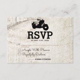 Biker Wedding RSVP Insertar Tarjeta Abrir carreter
