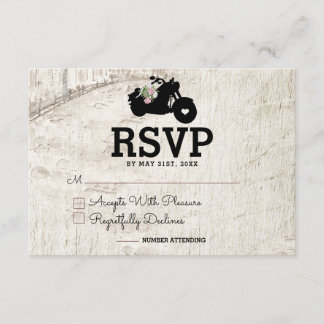 Biker Wedding RSVP Insertar Tarjeta Abrir carreter