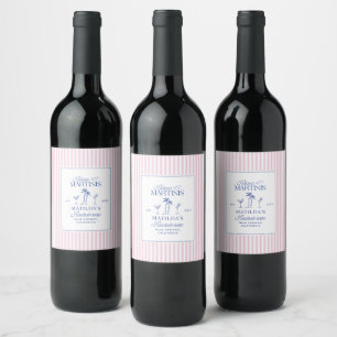 Bikinis y Martinis Etiqueta para Botella de Vino d