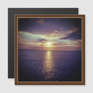 Bilbao Sunrise Over The Ocean Magnetic Card