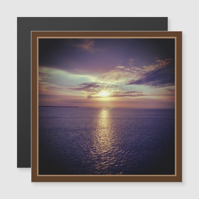 Bilbao | Sunrise Over The Ocean Magnetic Card (Anverso/Reverso)