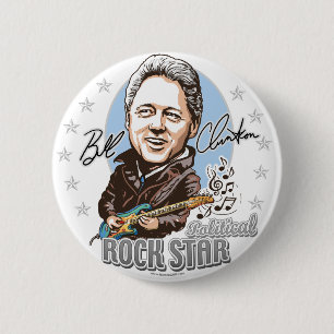 ¡Bill Clinton Rockstar político! Botón