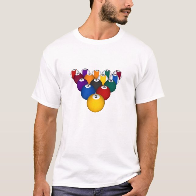 Billares/bolas de piscina - camiseta blanca (Anverso)