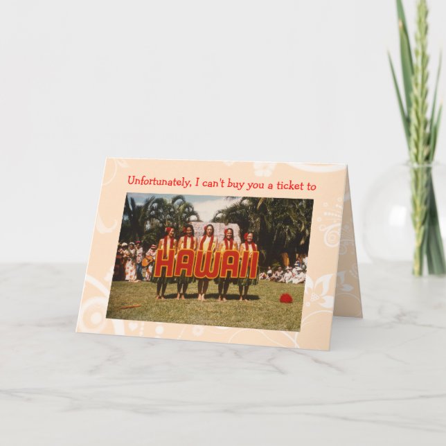 Billete a la tarjeta de cumpleaños de Hawái (Anverso)