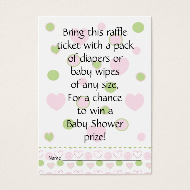 Billete Baby Shower Raffle/Azúcar y especias (Frente)
