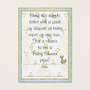 Billete Baby Shower Raffle/AZUL/Aves de Oro