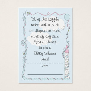 Billete Baby Shower Raffle/Castillo Rosa/Azul