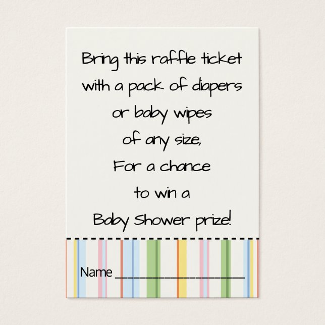 Billete Baby Shower Raffle/Picnic Floral (Frente)