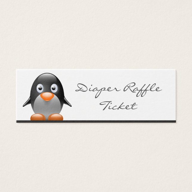 Billete Cute Penguin Diaper Raffle - Tarjeta Skinn (Frente)
