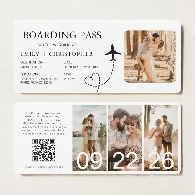 Billete de avión de embarque de boda de destino (Subido por el creador)