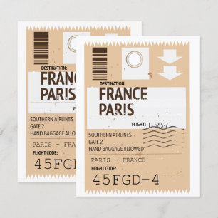 Billete de avión de Francia de París