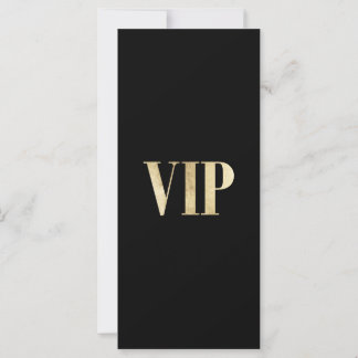 Billete de boda VIP negro y dorado de lujo