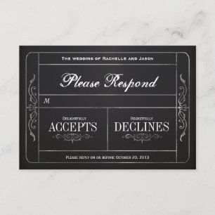 Billete de bodas de la época del campeonato RSVP