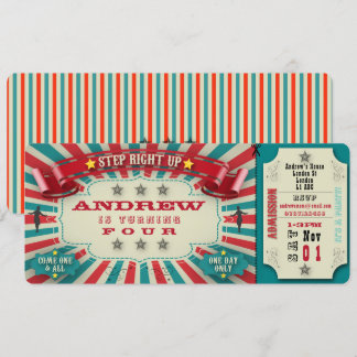 Billete de Circo de Invitación de Cumpleaños - per