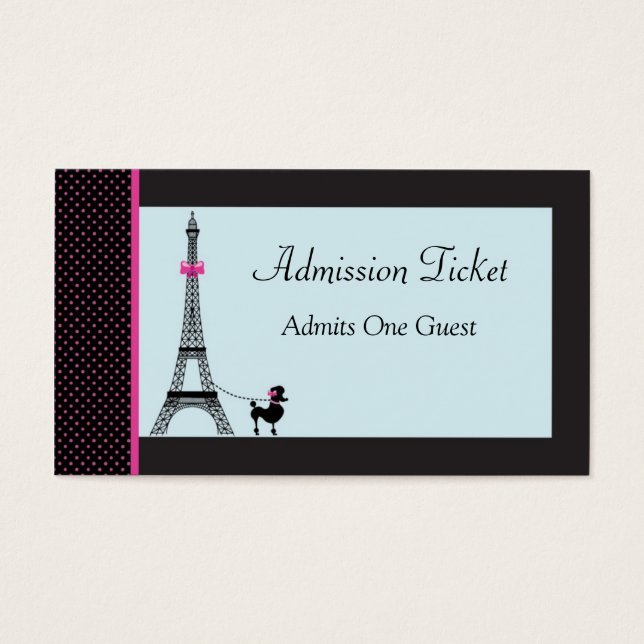 Billete de entrada al Chica de la Torre Eiffel (Frente)