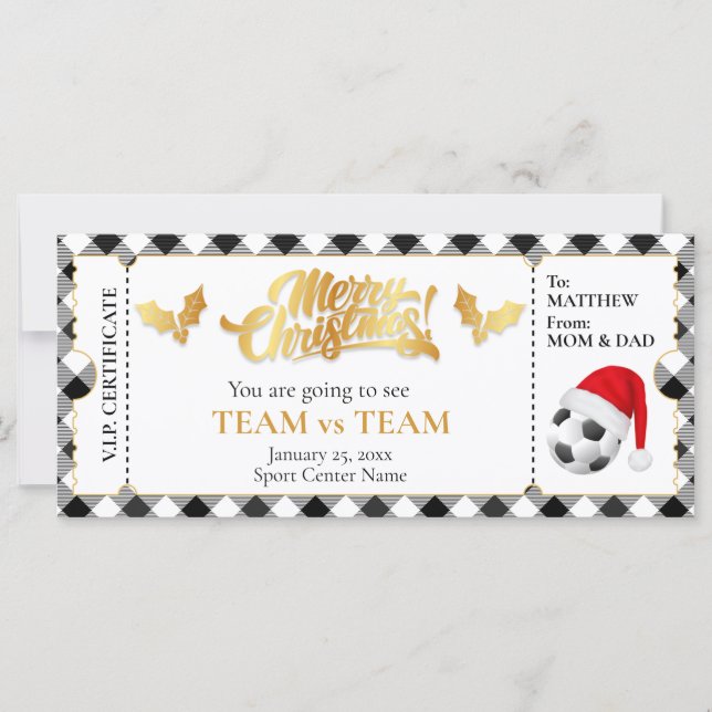 Billete de fútbol navidad, cupón de regalo sorpres (Anverso)