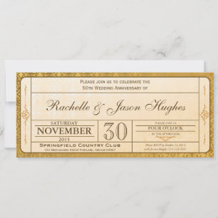 Billete de invitación al 50° aniversario del Boda 