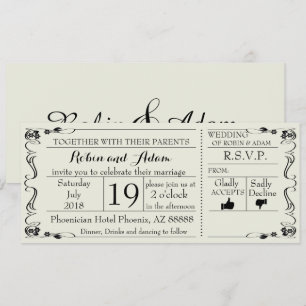 Billete De Invitación De Boda Swirls