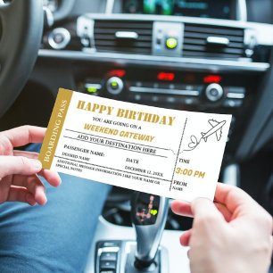 Billete de la tarjeta de embarque de cumpleaños Go
