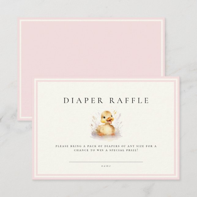 Billete De Raffle De Diaper Baby Shower Pink Littl (Anverso / Reverso)