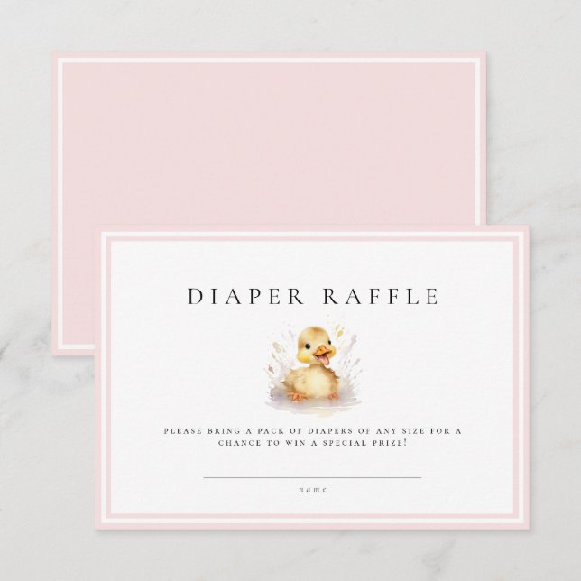 Billete De Raffle De Diaper Baby Shower Pink Littl (Anverso / Reverso)