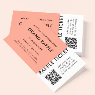 Billete de Raffle Ticket Coral QR