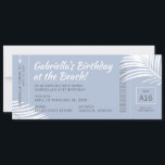 Billete de tarjeta de embarque de cumpleaños de pl<br><div class="desc">Invitación de cumpleaños para un viaje de vacaciones de destino de playa tropical, Blue Boarding Pass Plane Ticket Invite a los amigos a venir para una aventura de cumpleaños. En la parte posterior hay espacio para la información de viaje y los detalles del rsvp, o para incluir cualquier texto personalizado...</div>