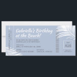 Billete de tarjeta de embarque de cumpleaños de pl<br><div class="desc">Invitación de cumpleaños para un viaje de vacaciones de destino de playa tropical, Blue Boarding Pass Plane Ticket Invite a los amigos a venir para una aventura de cumpleaños. En la parte posterior hay espacio para la información de viaje y los detalles del rsvp, o para incluir cualquier texto personalizado...</div>
