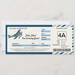 Billete de tarjeta de embarque de cumpleaños para