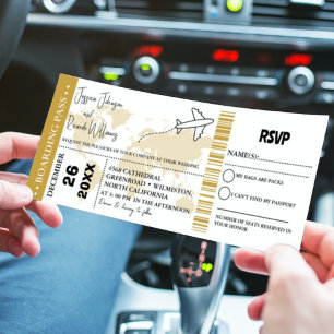 Billete de tarjeta de embarque de invitación a la 