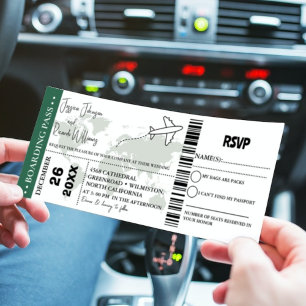 Billete de tarjeta de embarque de invitación a la