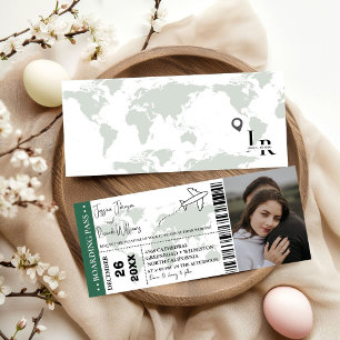 Billete de tarjeta de embarque de invitación a la