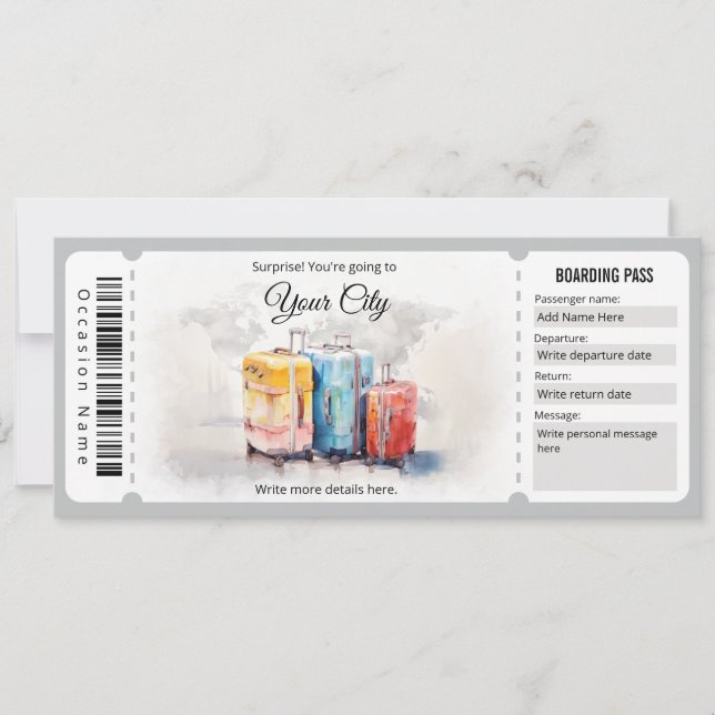 Billete de tarjeta de embarque de Surprise Plane (Anverso)