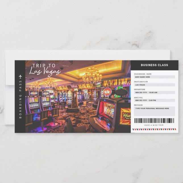 Billete de vacaciones de Las Vegas Boarding Pass (Anverso)