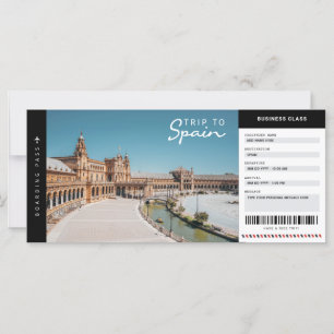 Billete de vacaciones de viaje de España con tarje