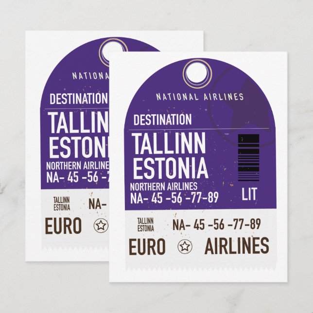 billete de viaje a Tallin Estonia (Anverso / Reverso)