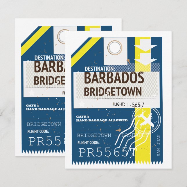 Billete de viaje de Bridgetown Barbados (Anverso / Reverso)